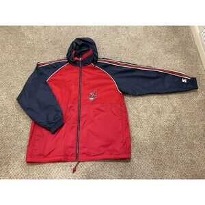 Vintage Rare 90s Cleveland Indians STARTER Jacket Men's L Wahoo Baseball MLB